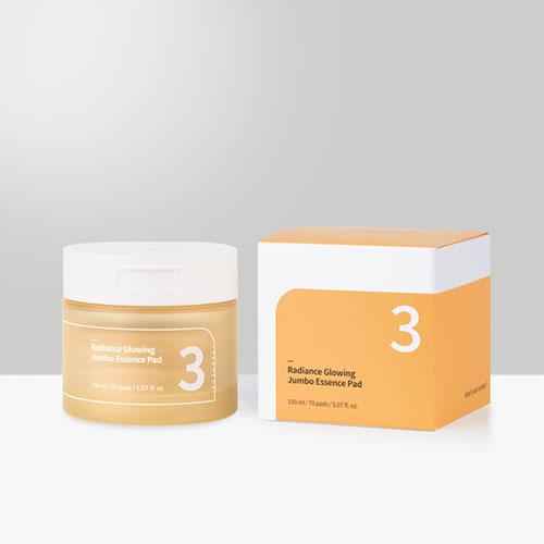 Numbuzin No.3 Radiance Glowing Jumbo Essence Pads, 70 Pads, 150ml