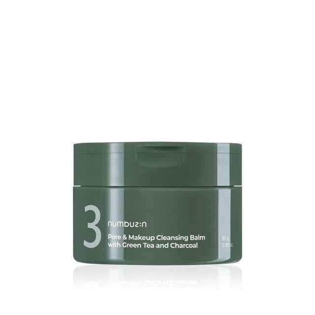 Numbuzin No.3 Pore & Makeup Cleansing Balm with Green Tea and Charcoal, 85g