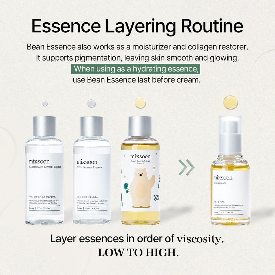 Mixsoon Bean Essence 50ml - Hydrating and Exfoliating Skin Essence with Fermented Bean and Natural Antioxidants