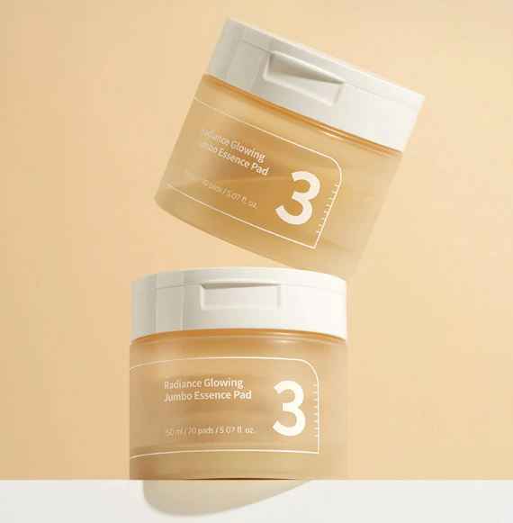 Numbuzin No.3 Radiance Glowing Jumbo Essence Pads, 70 Pads, 150ml
