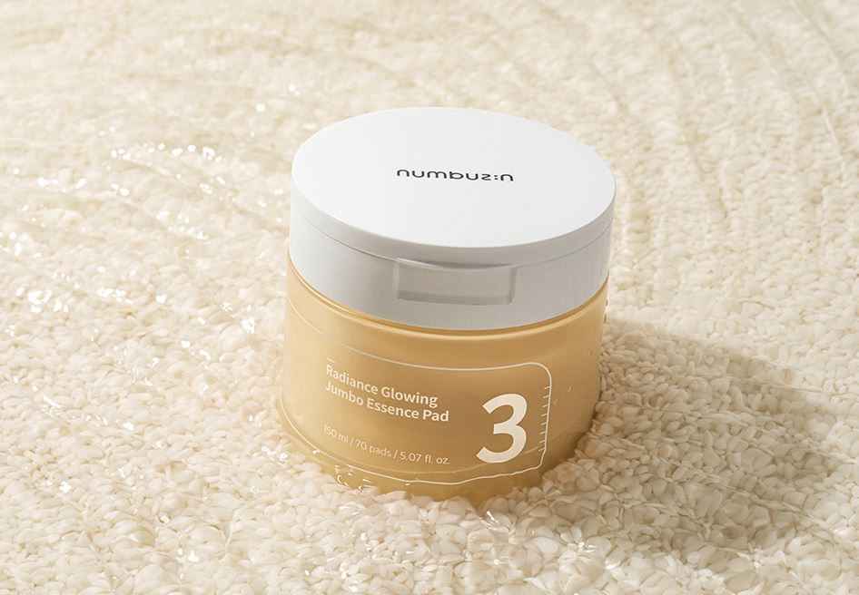 Numbuzin No.3 Radiance Glowing Jumbo Essence Pads, 70 Pads, 150ml
