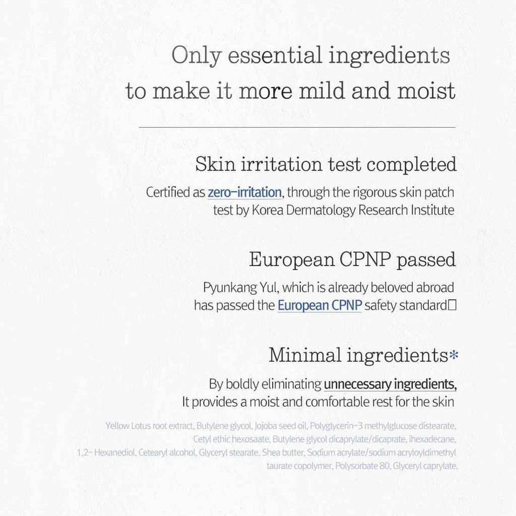 Pyunkang Yul Moisture Cream 100ml - Soothing Hydration with Coptis Root Extract, Shea Butter, and Jojoba Seed Oil