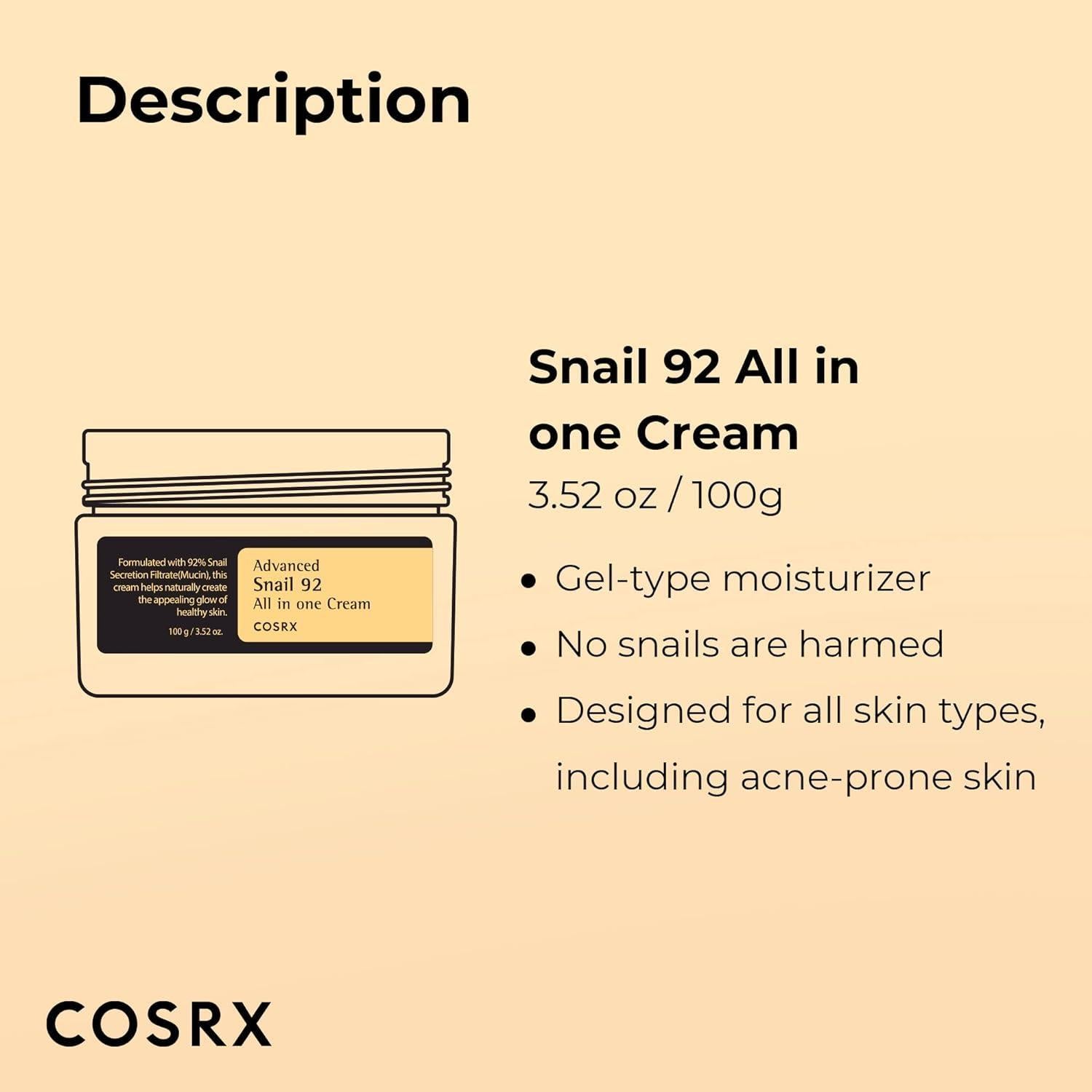 Cosrx Advanced Snail 92 All-in-One Cream 100ml