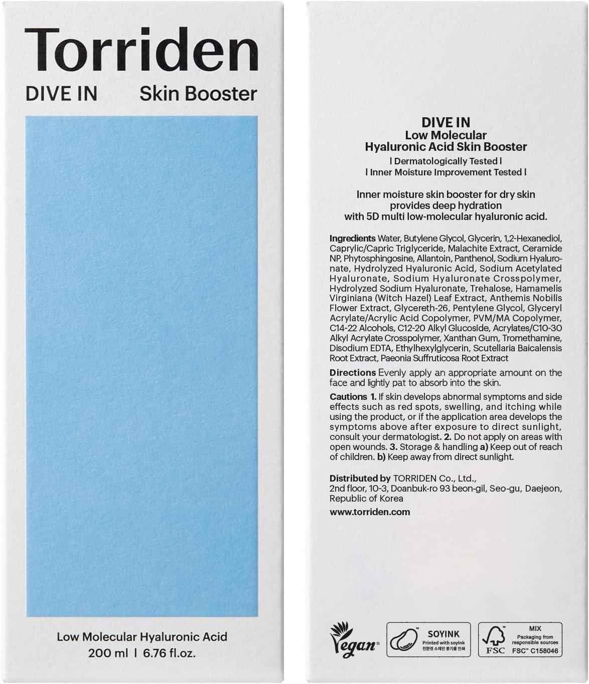 Torriden DIVE IN Low Molecular Weight Hyaluronic Acid Skin Booster 200ml
