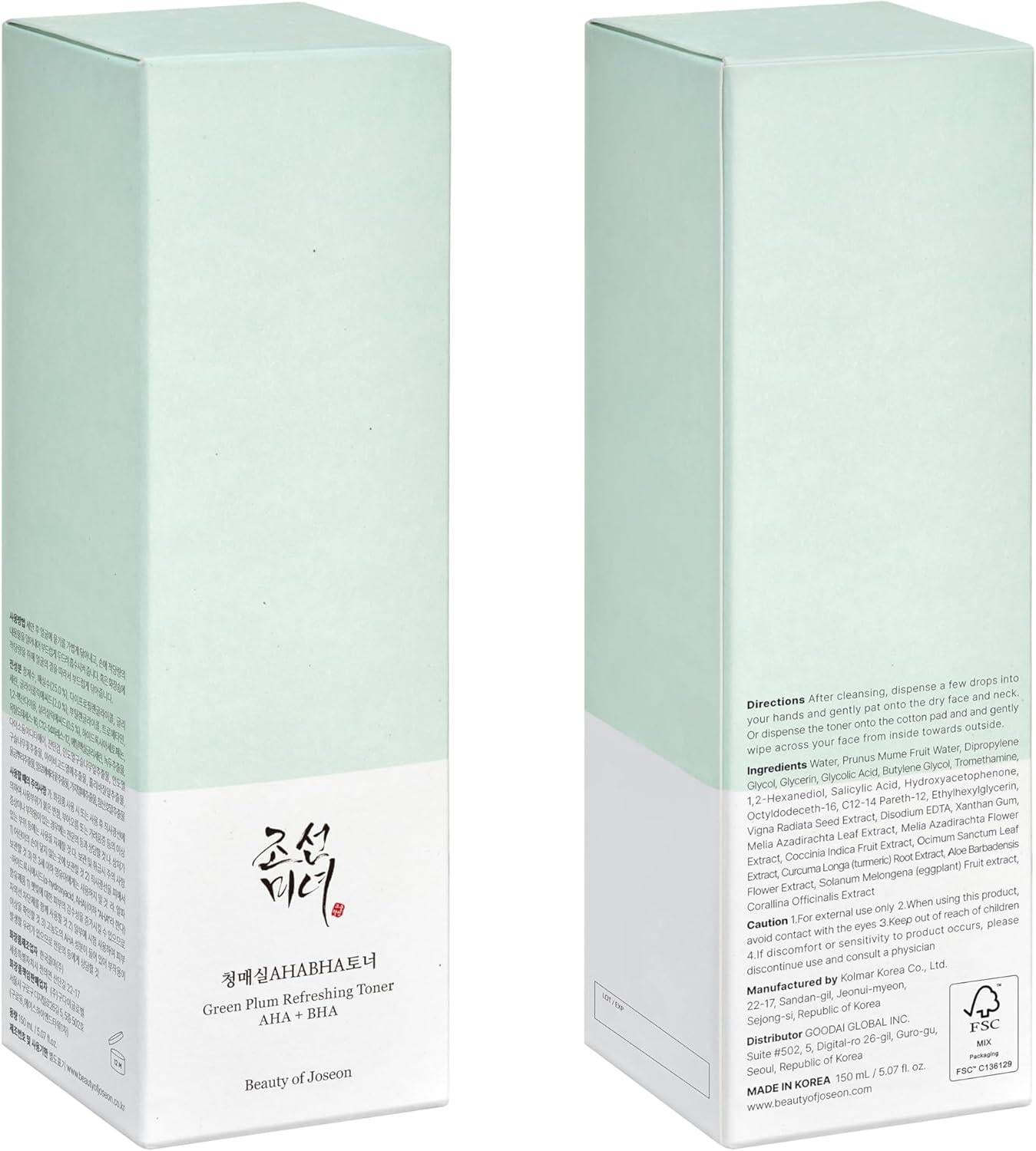 Beauty Of Joseon Green Plum Refreshing Toner with AHA + BHA, 150ml