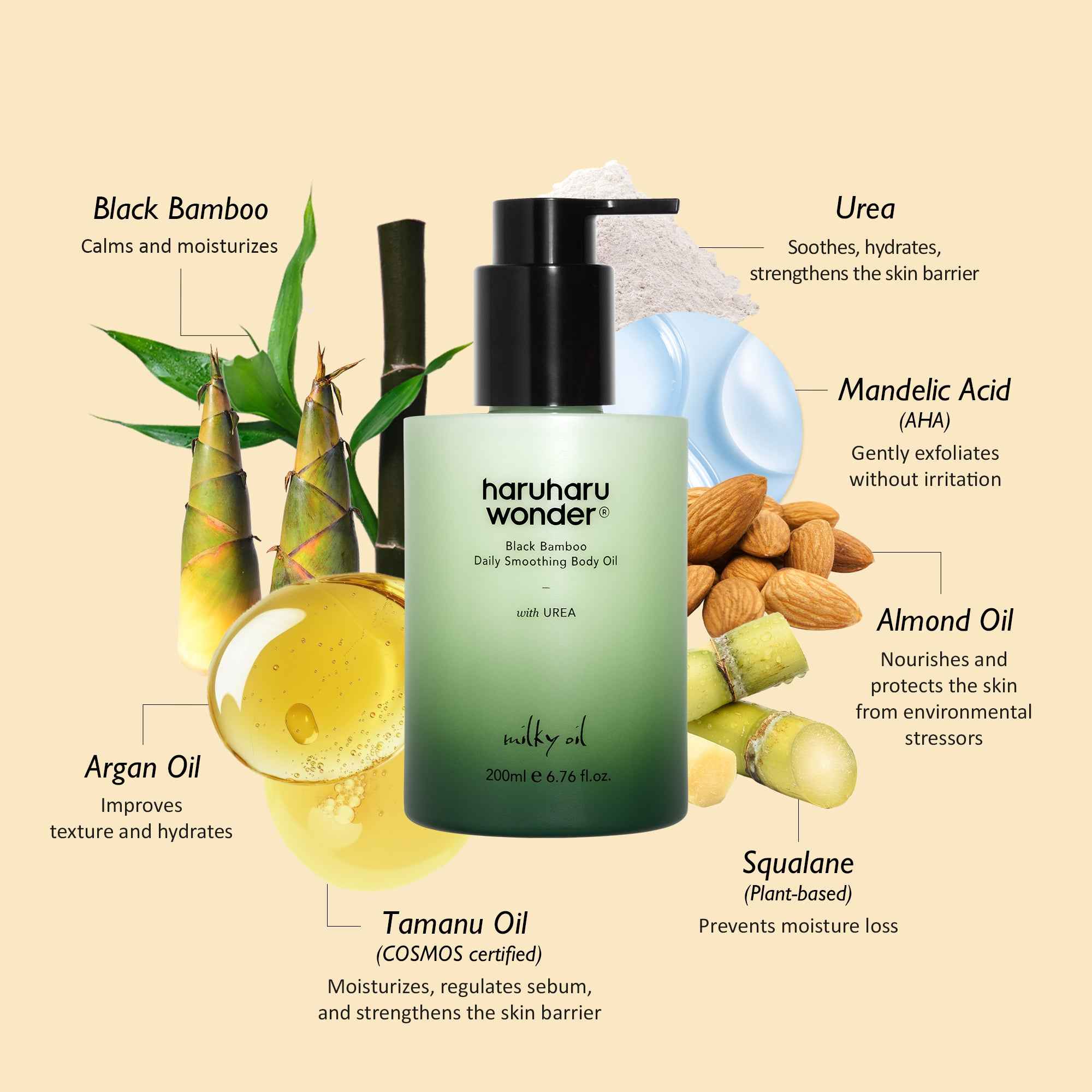 Haruharu Wonder Black Bamboo Daily Soothing Body Oil 200ml