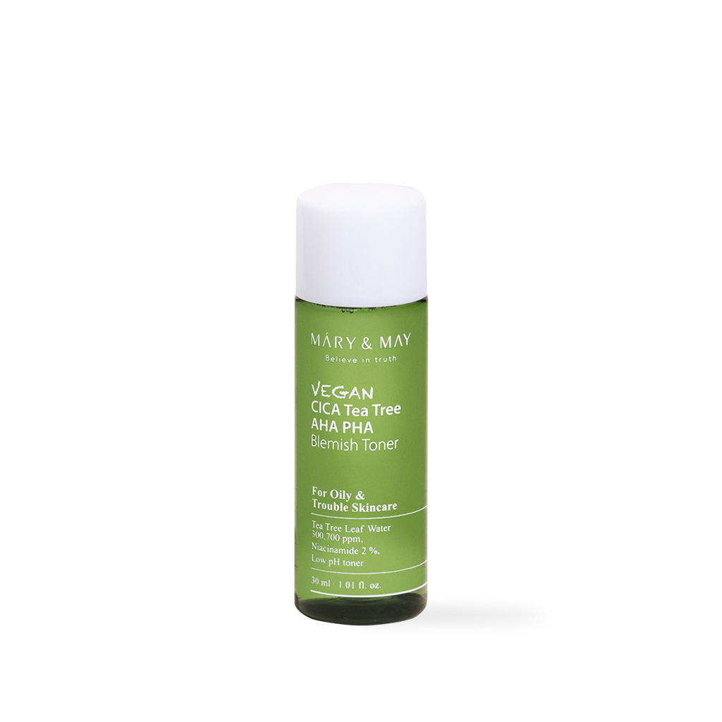 Mary & May Vegan CICA Tea Tree AHA PHA Blemish Toner - 30ml Miniature