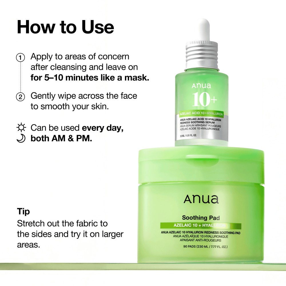 [Anua] Azelaic 10 Hyaluron Redness Soothing Pad 230ml 90ea Gotta Glow
