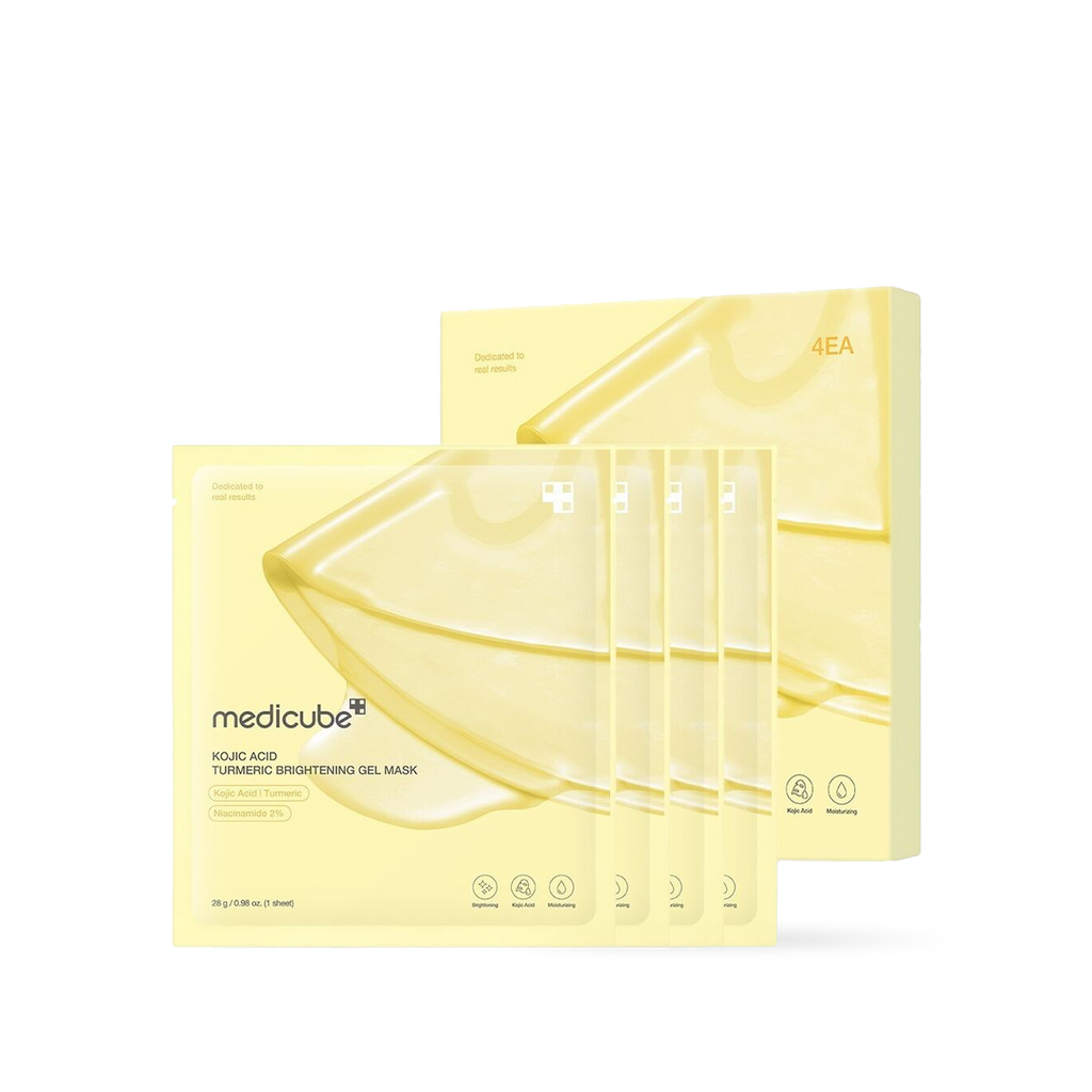 Medicube Kojic Acid and Turmeric Brightening Gel Mask, Set of 4