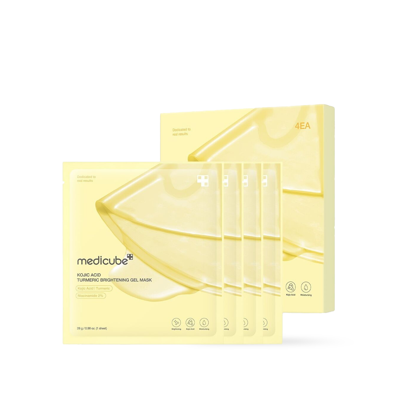 Medicube Kojic Acid and Turmeric Brightening Gel Mask, Set of 4