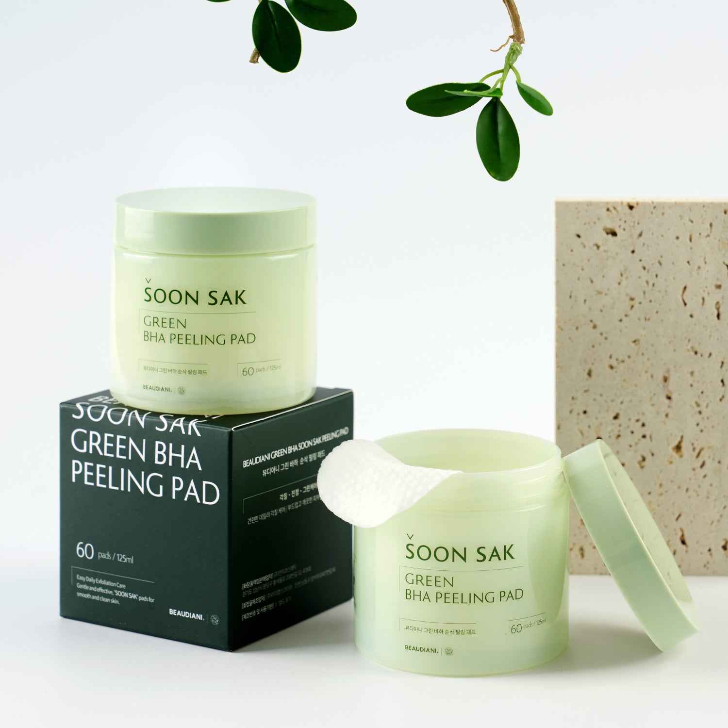 Beaudiani Green BHA Soon Sak Peeling Pads 60 Count