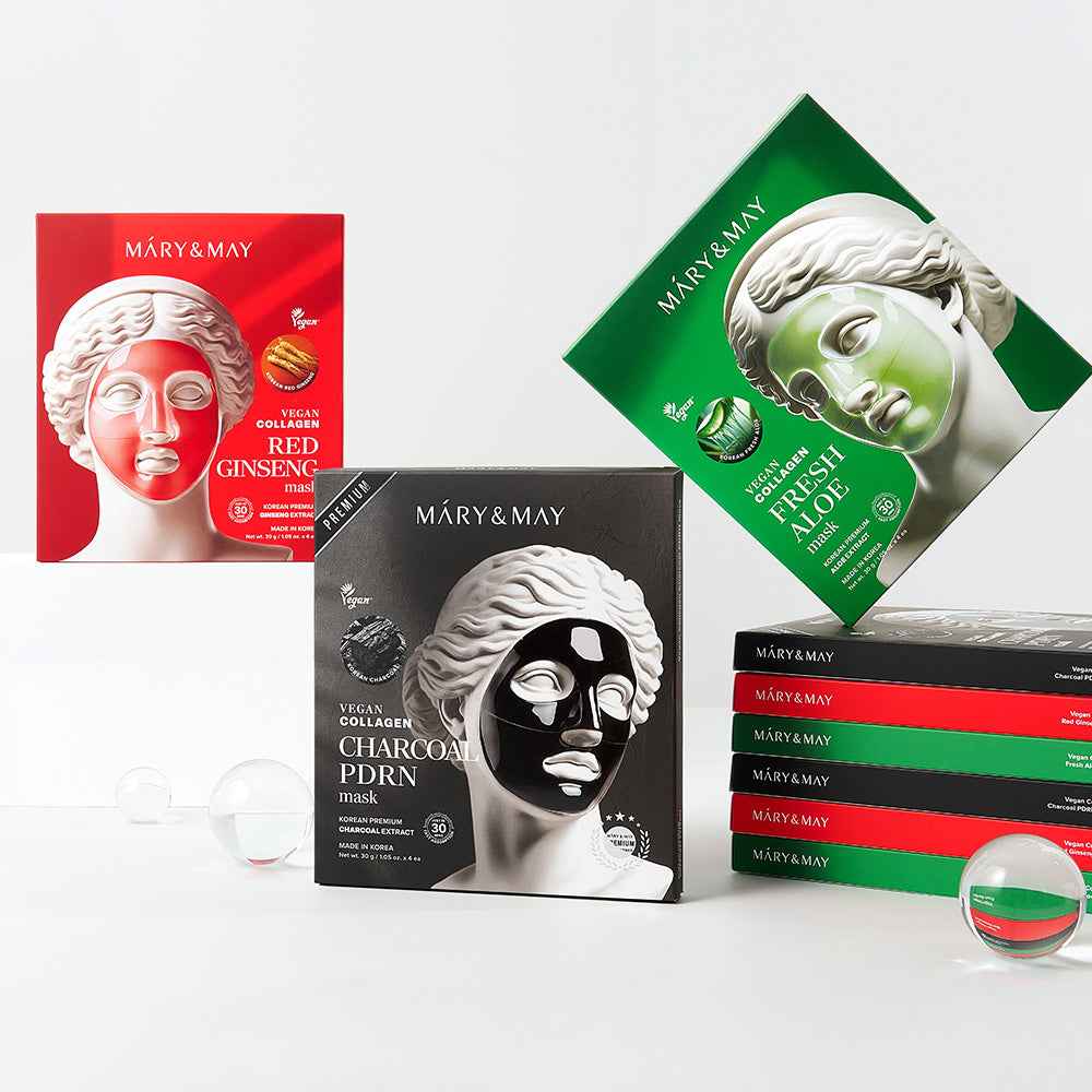 Mary & May Vegan Collagen Fresh Aloe Mask (30g x 4 Sheets)