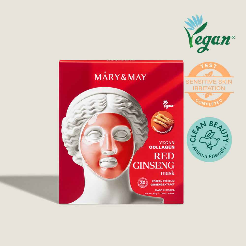 Mary & May Vegan Collagen Red Ginseng Hydrogel Mask (30g x 4 Sheets)