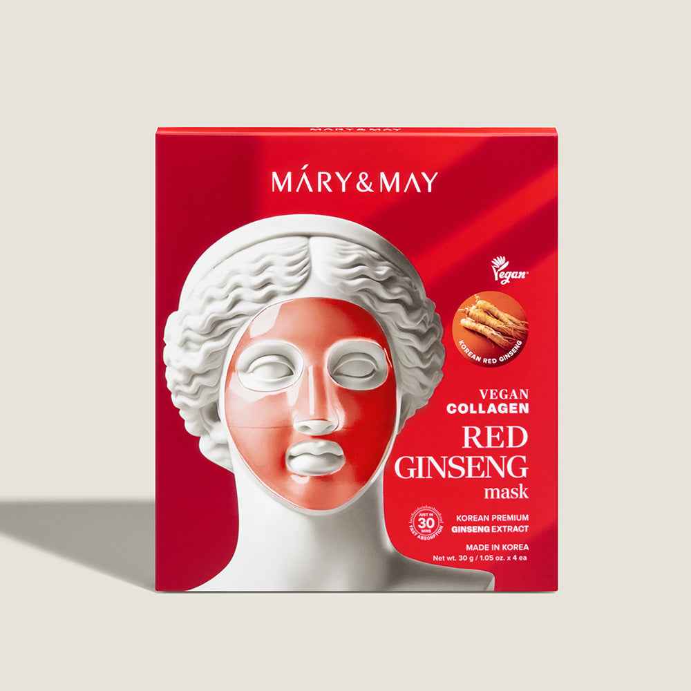 Mary & May Vegan Collagen Red Ginseng Hydrogel Mask (30g x 4 Sheets)