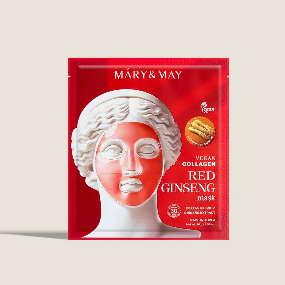Mary & May Vegan Collagen Red Ginseng Hydrogel Mask (30g x 4 Sheets)
