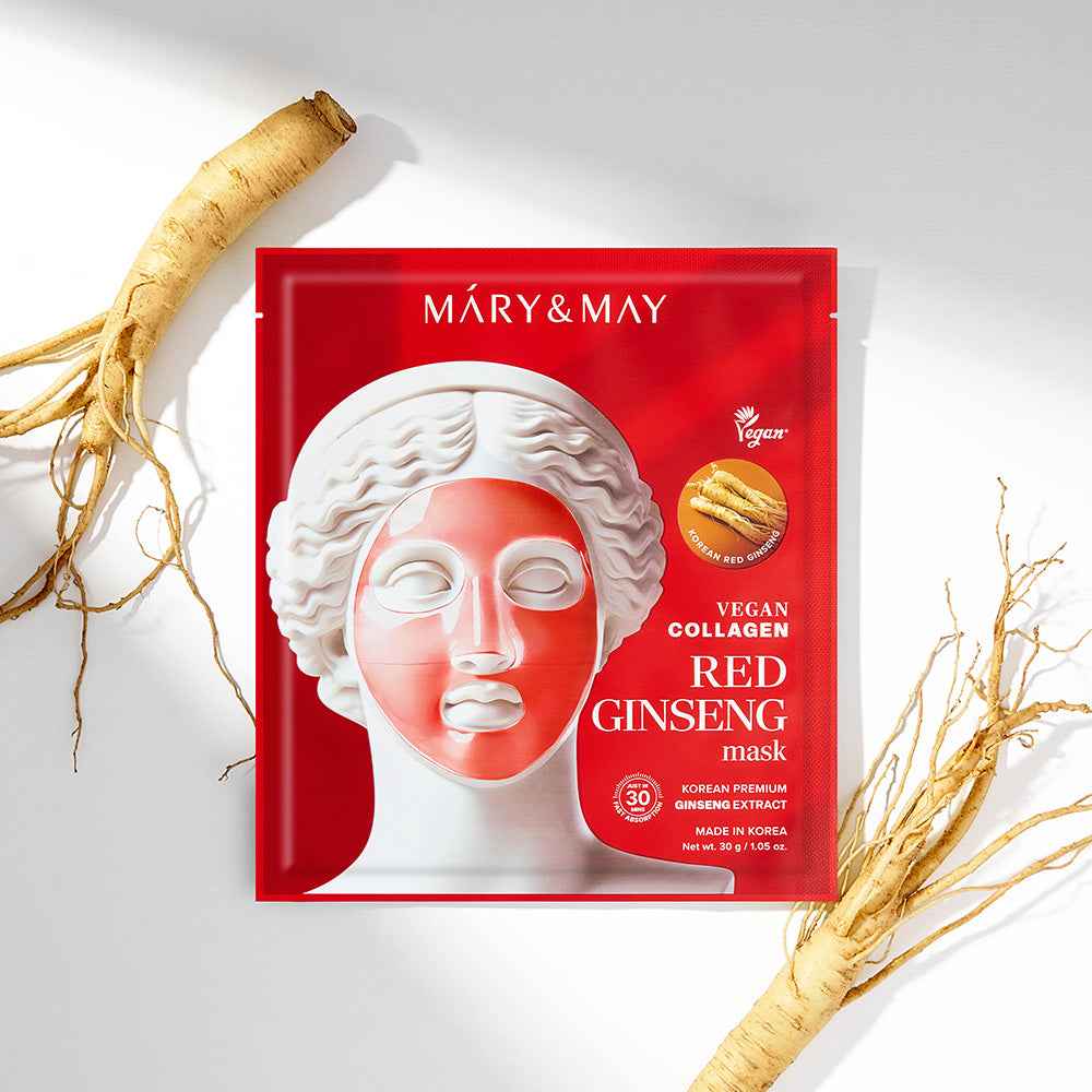 Mary & May Vegan Collagen Red Ginseng Hydrogel Mask (30g x 4 Sheets)