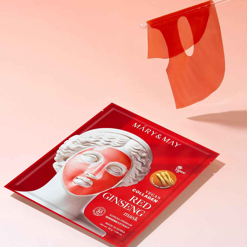Mary & May Vegan Collagen Red Ginseng Hydrogel Mask (30g x 4 Sheets)