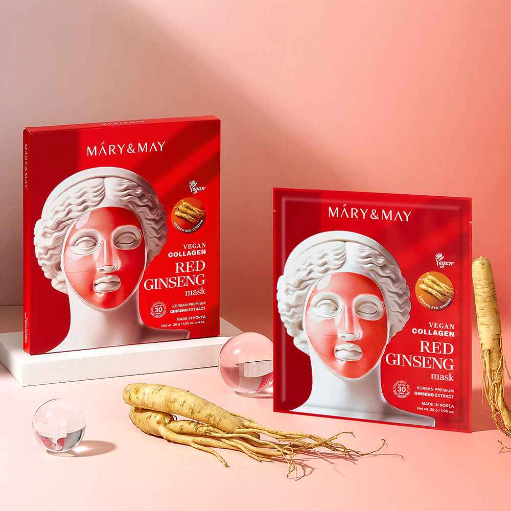 Mary & May Vegan Collagen Red Ginseng Hydrogel Mask (30g x 4 Sheets)