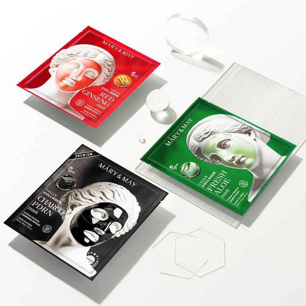 Mary & May Vegan Collagen Red Ginseng Hydrogel Mask (30g x 4 Sheets)