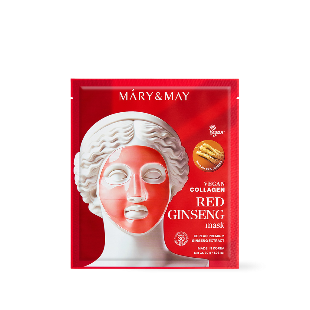 Mary & May Vegan Collagen Red Ginseng Hydrogel Mask (30g x 4 Sheets)
