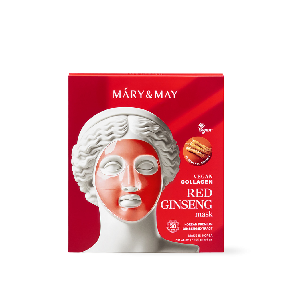 Mary & May Vegan Collagen Red Ginseng Hydrogel Mask (30g x 4 Sheets)