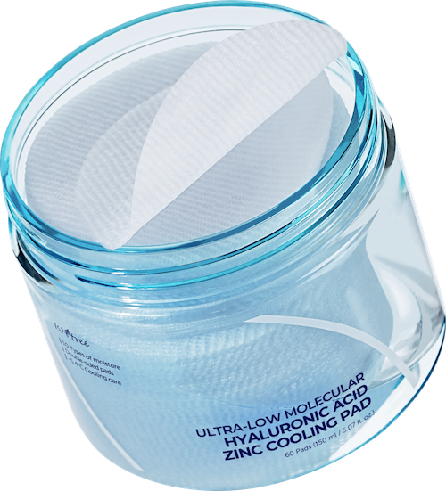 Isntree Ultra-Low Molecular Weight Hyaluronic Acid Zinc Cooling Pads, 150ml, 60 Pads
