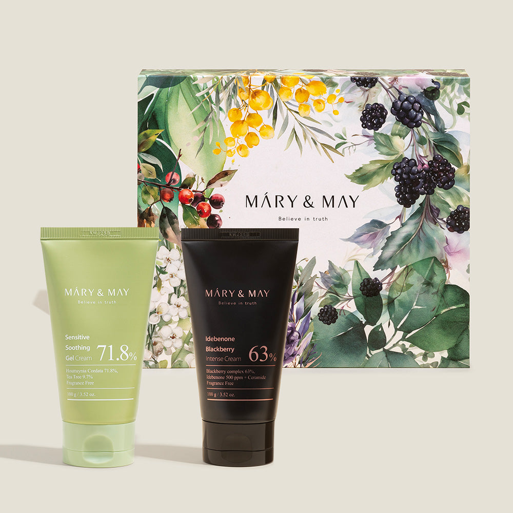 Mary & May Soothing Gel Cream + Idebenone Blackberry Cream Duo Set 100g x2