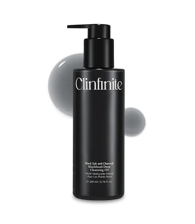 Clinfinite Black Salt and Charcoal Deep Cleansing Oil for Blackheads, 200ml