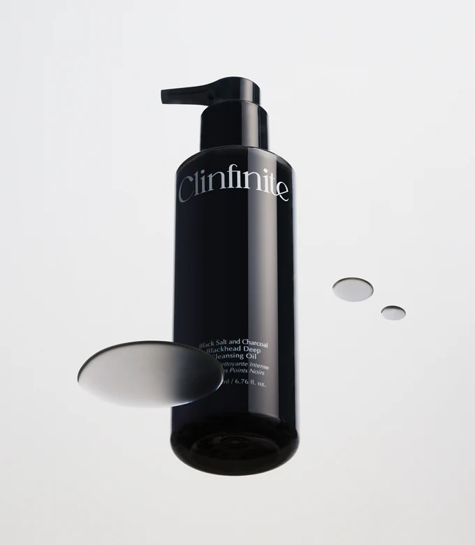 Clinfinite Black Salt and Charcoal Deep Cleansing Oil for Blackheads, 200ml
